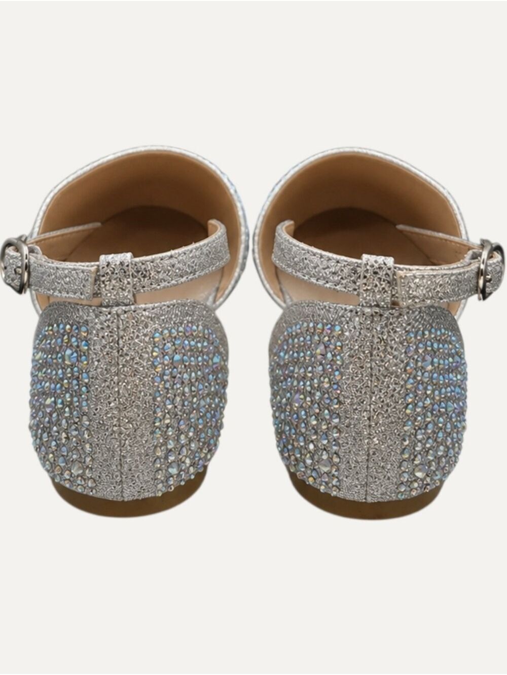 Forever Link Showy Silver Rhinestone Ballet Flats 8 Wedding NWT - Picture 6 of 10